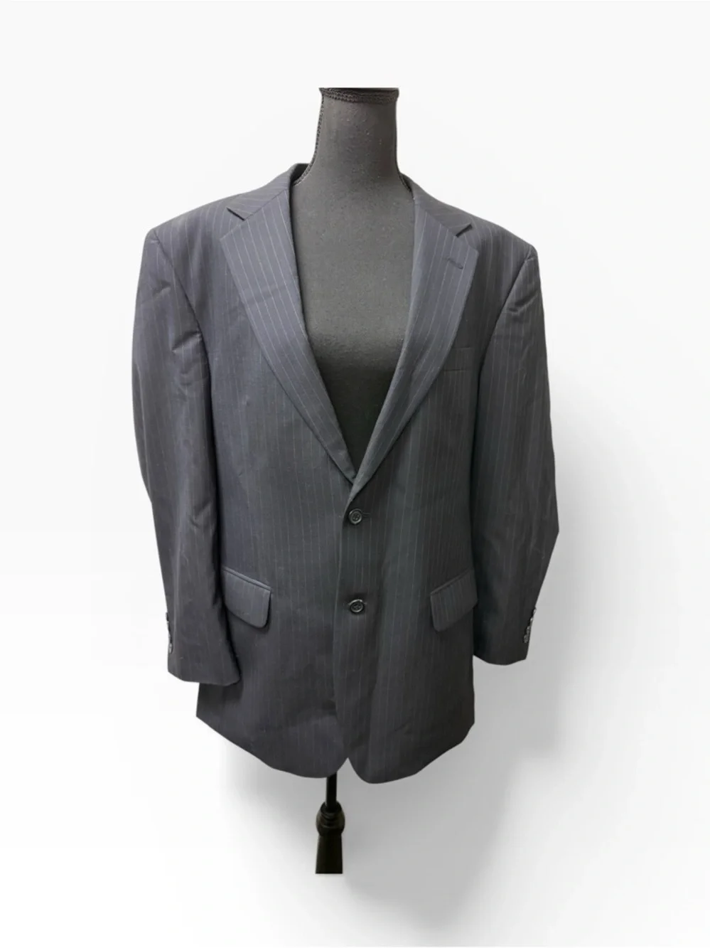 Jos A Bank Black Pinstripe Wool Blazer 42R Classic Business Suit Jacket